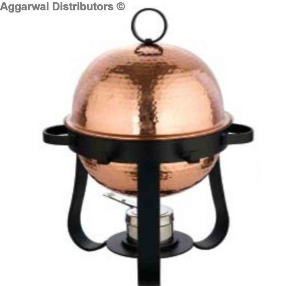 Venus Copper Chafing Dish with Wrought Iron Stand 776/CL/WI Cap:- 5 ltrs 1