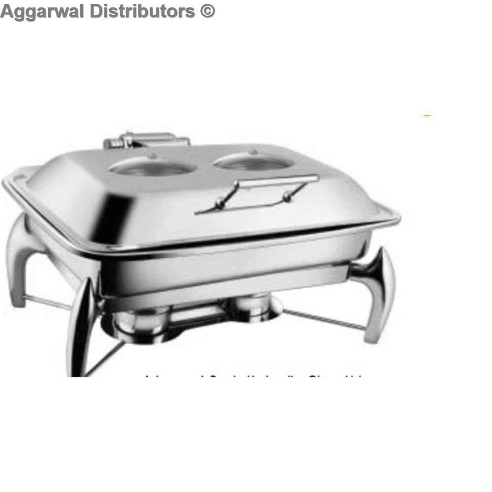 Venus Advanced Rect. Hydraulic Glass Lid Chafing Dish With Chic Legs 885/GL/CHIC Cap:- 12 ltrs. 1