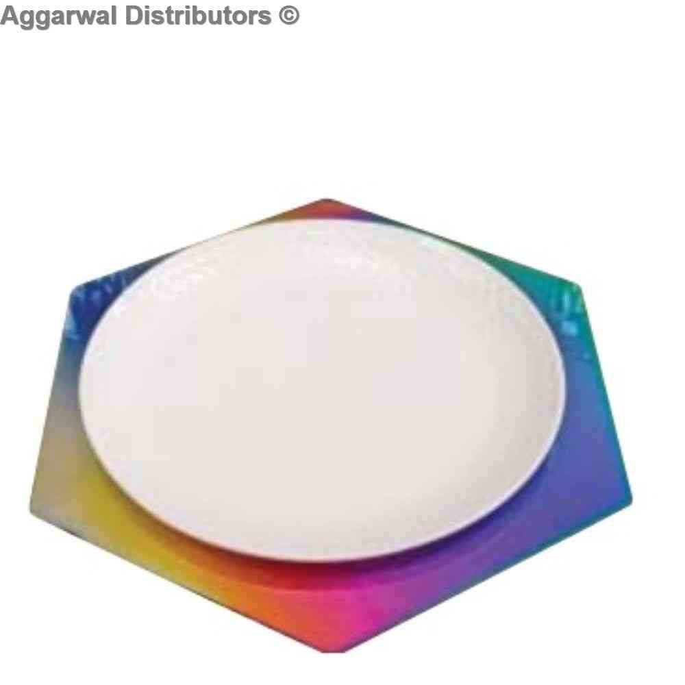 Venus Rainbow Charger Plate Hex CP-7040 RB 1