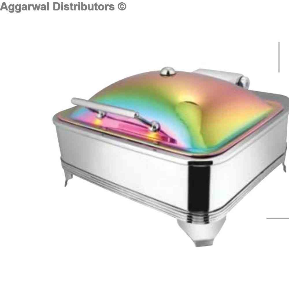 Venus Rainbow Mini Square Chafing Dish With Element 606/RB Cap:- 4 ltrs 1