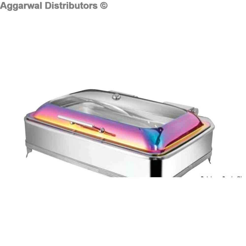Venus Rainbow Rect. Glass Lid Chafing Dish 900/GL/RB Cap:- 12 ltrs. 1