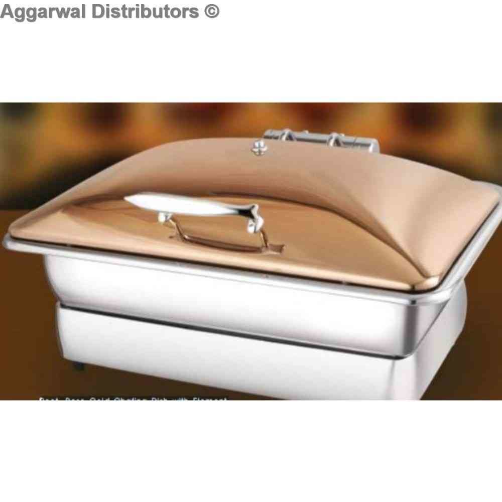 Venus Rect. Rose Gold Chafing Dish with Element 999/RG/EL Cap:- 12 ltrs 1