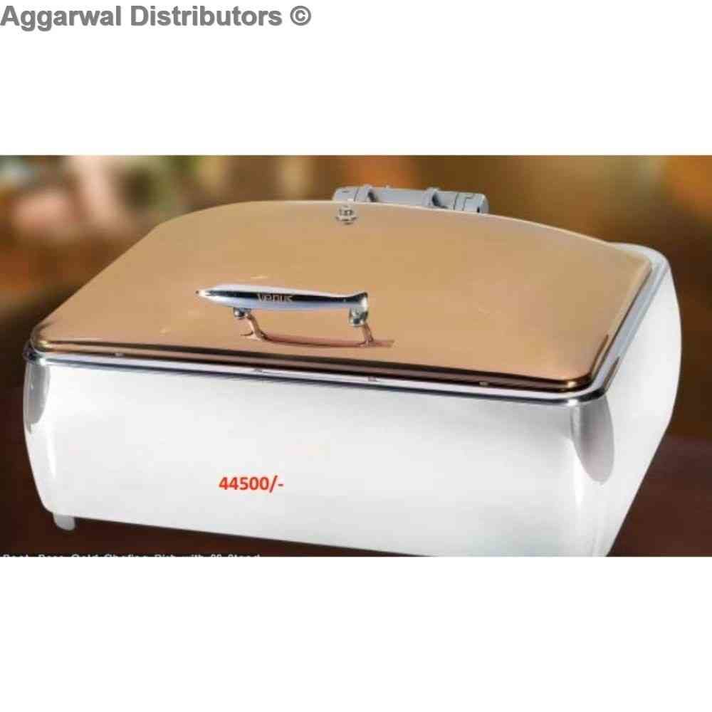 Venus Rect. Rose Gold Chafing Dish with SS Stand 999/RG/SF Cap:- 12 ltrs. 1