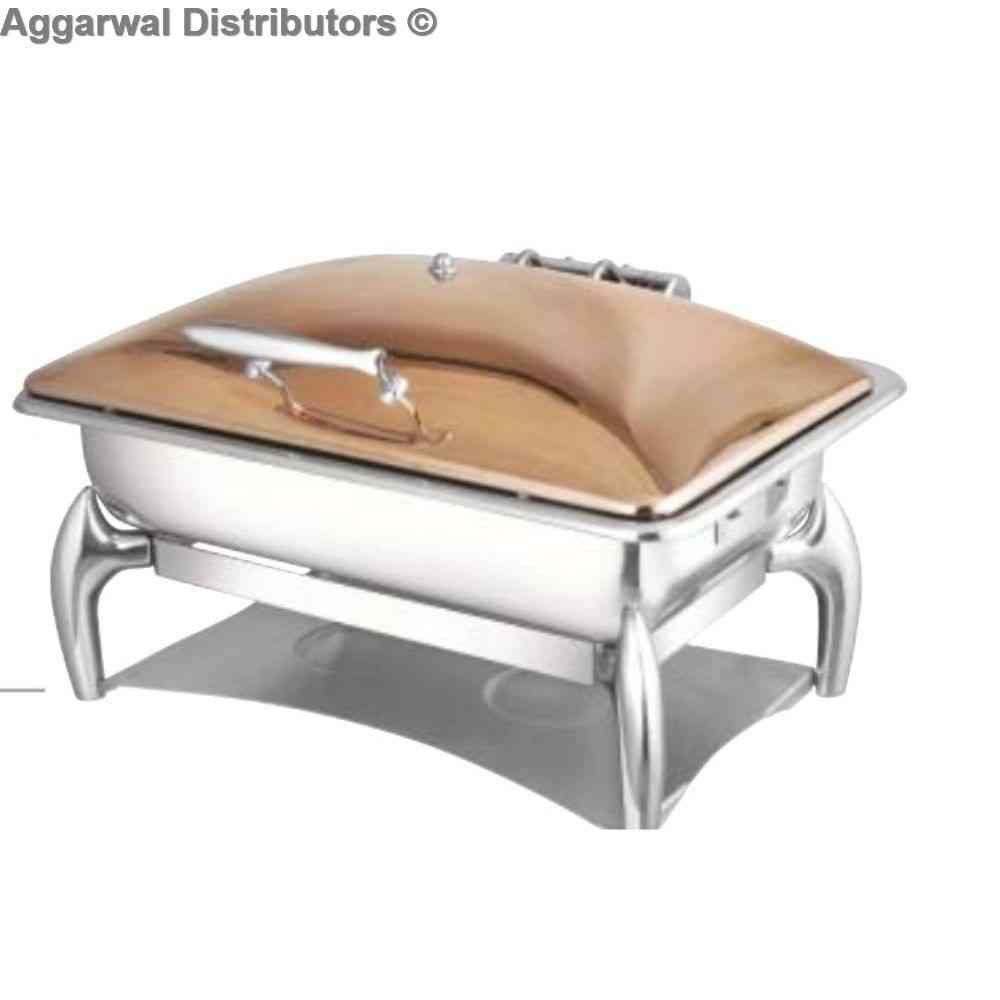 Venus Rect. Rose Gold Chafing Dish with CP Legs 999/RG/CP Cap:- 12 ltrs 1