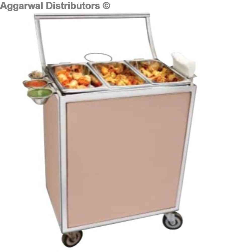 Venus Rose Gold Snack Trolley With 3 Pans RGST-73055 1