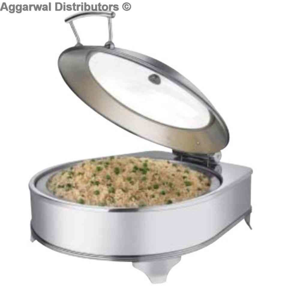 Venus Round Glass Lid Chafing Dish With Element 605 / GL Cap: 6.5 Ltr 1