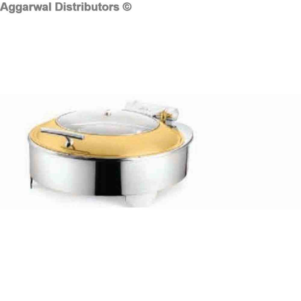 Montavo Round Glass Lid Frame Stand and Electric Heater Gold Finish CDRO60GLMWF-G 1