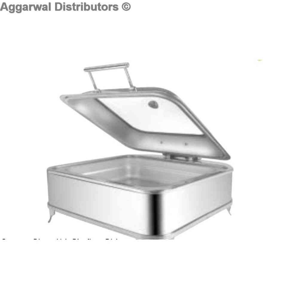 Venus Square Glass Lid Chafing Dish with Element 600/GL Cap: 6.5 Ltrs 1