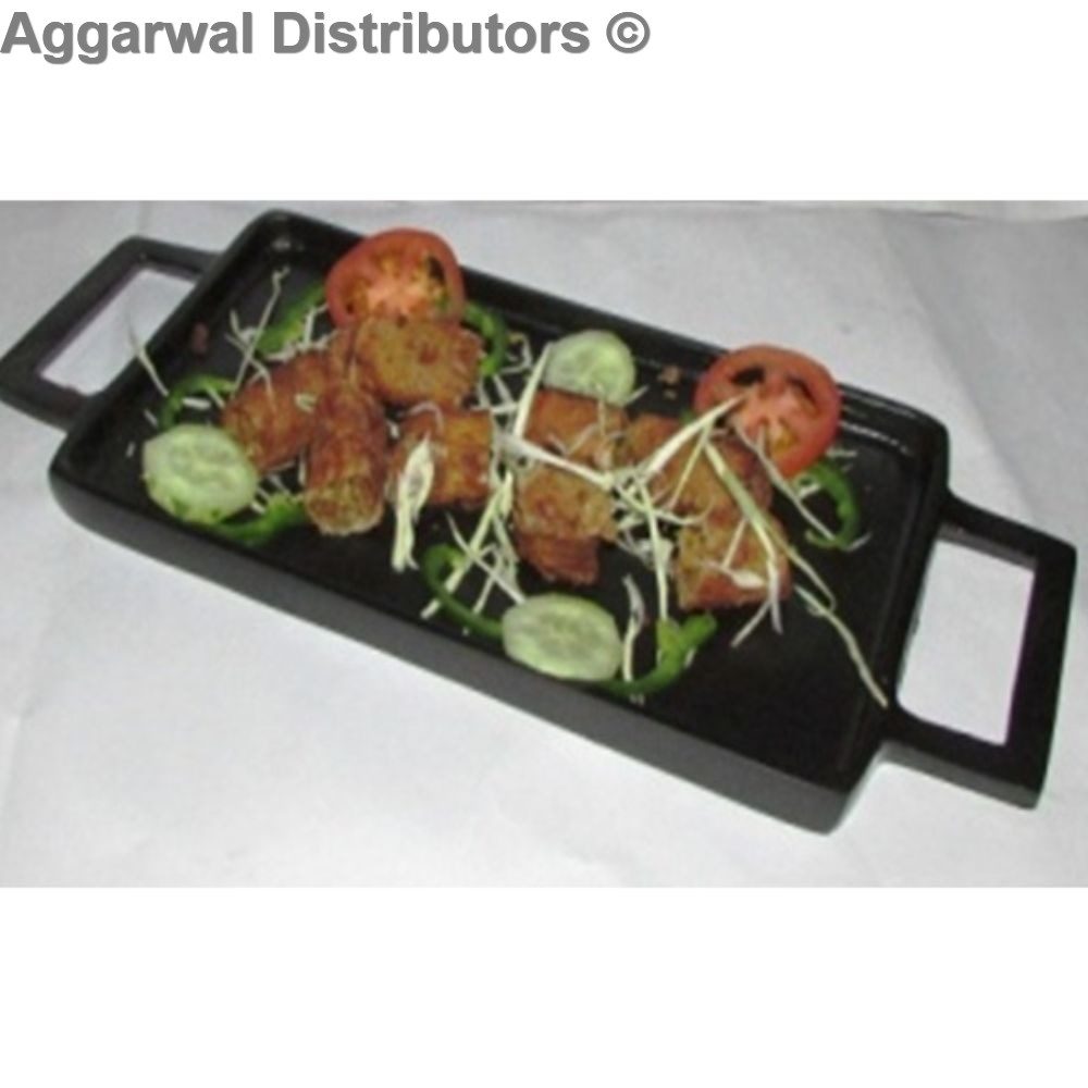 Cast Aluminium Rectangle Platter With Grill Marks 1