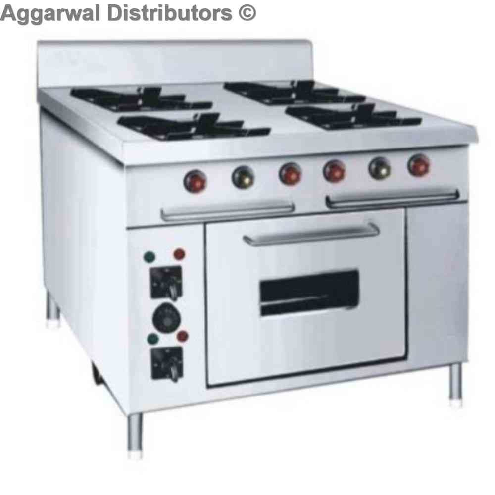 FOUR BURNER CONTINENTAL COOKING RANGE BHATTI WITH OVEN -36x36x34+6 1