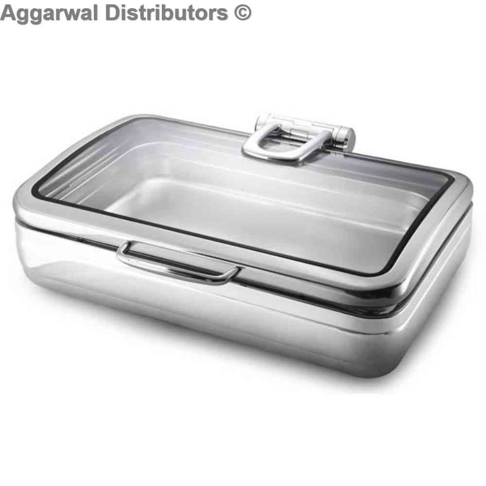Imported Rectangular Glass Dripless Chafing Dish 604 1