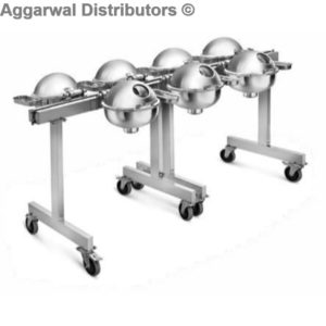 Anthem-TRC 77 G Portable Chafing Dish Trolley with 7 round medium size chafing Dishes • Chafing Dishes with Glass window and Dome Lid • With adjustable Mechanism for Slow Movement of cover