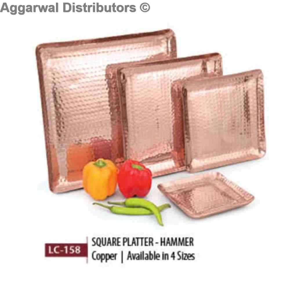 La Coppera Copper Platter Square hammered 2