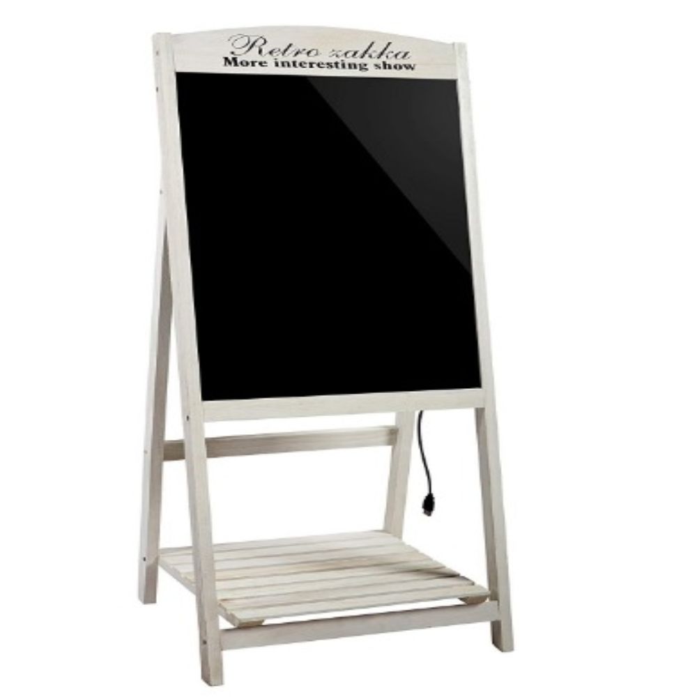 LED Illuminated Wooden Message Writing Board on an A-Stand 22" x 40" (White) 4