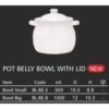 Clay Craft Pot Belly Bowl With Lid - Medium 1000 Ml