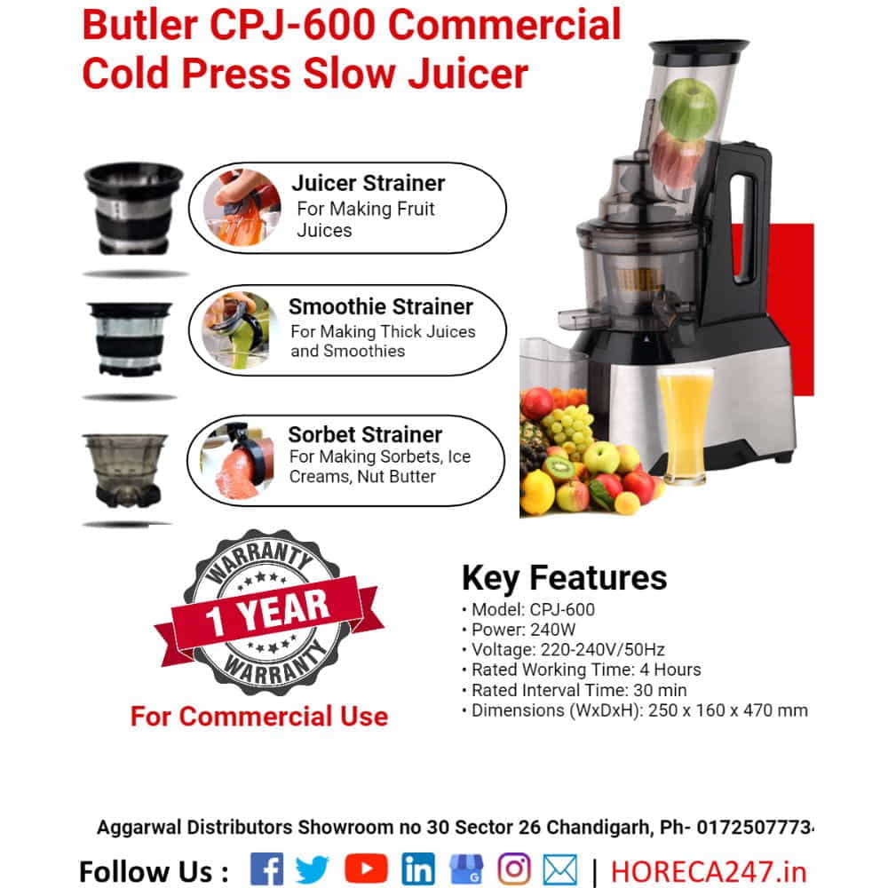 Butler CPJ-600 Commercial Cold Press Slow Juicer