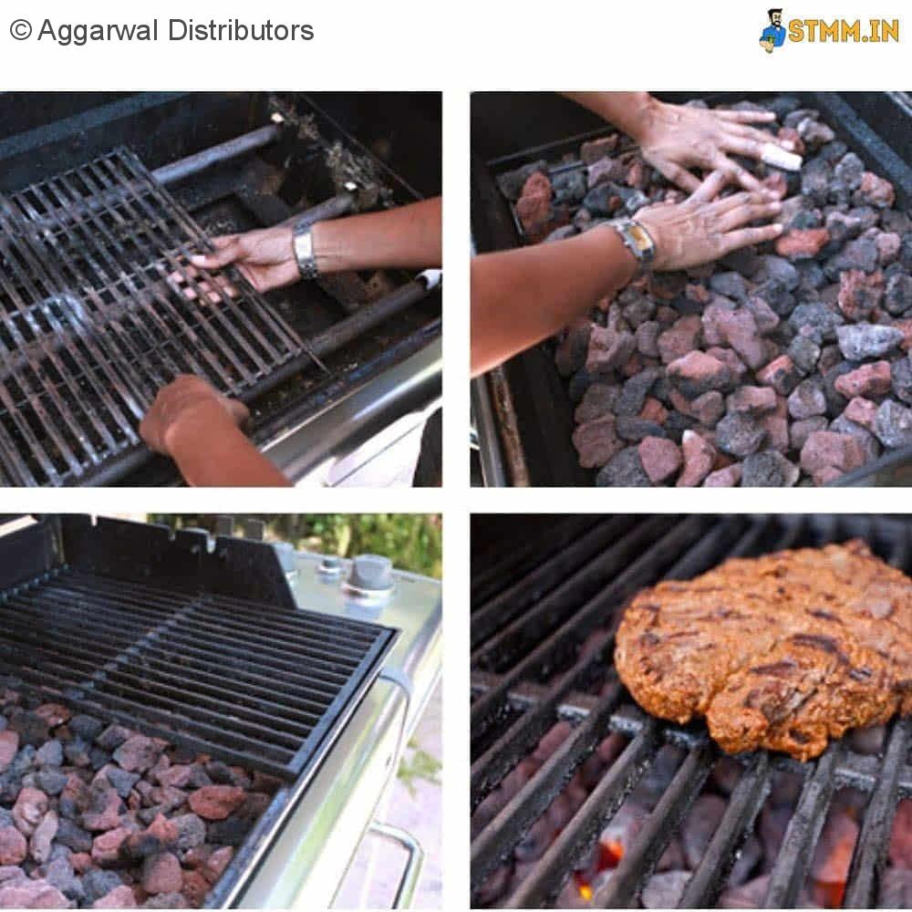 STMM BIG SIZE Natural Lava Rocks for Gas Grill Barbeque Tandoor Red (2 to 3 inch)