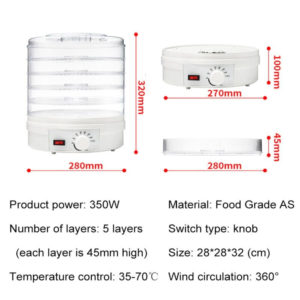 Food dehydrator specifications