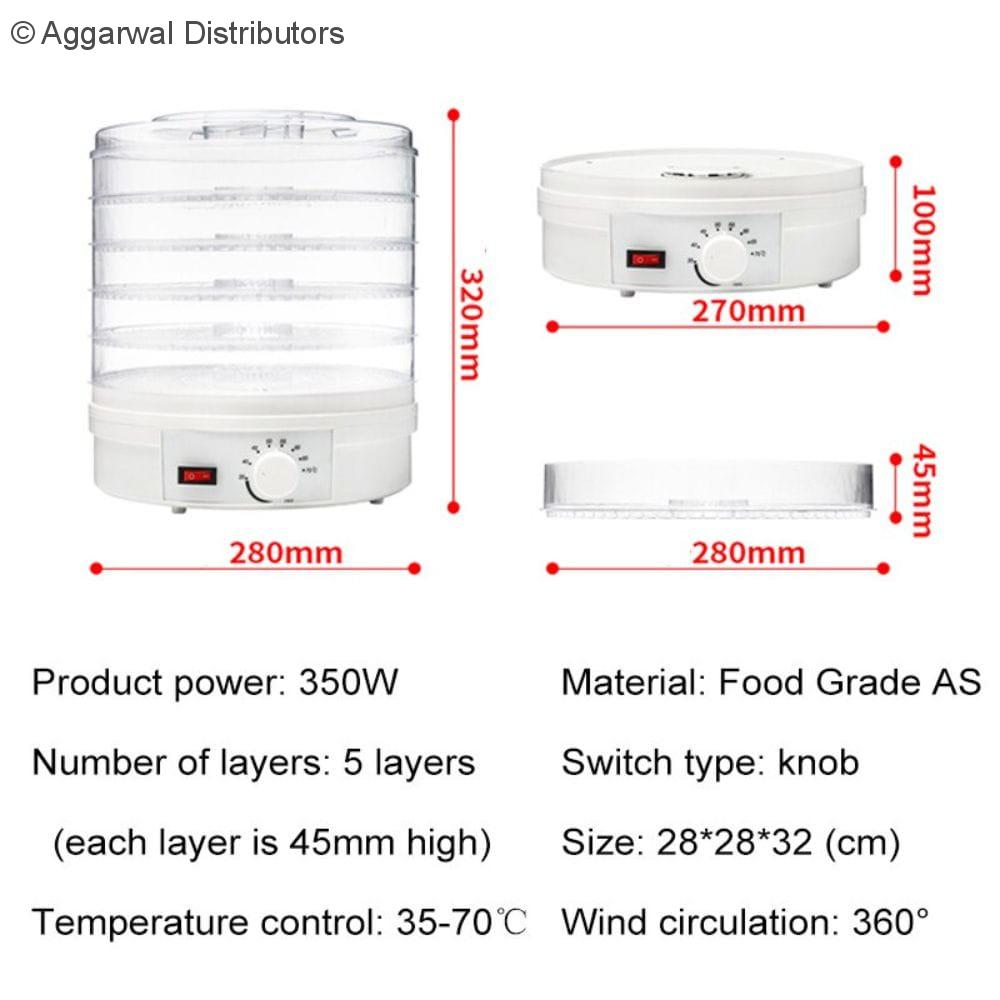 Food dehydrator specifications
