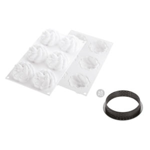Silikomart Kit Tarte Ring Fleur 80 Silicone Mould