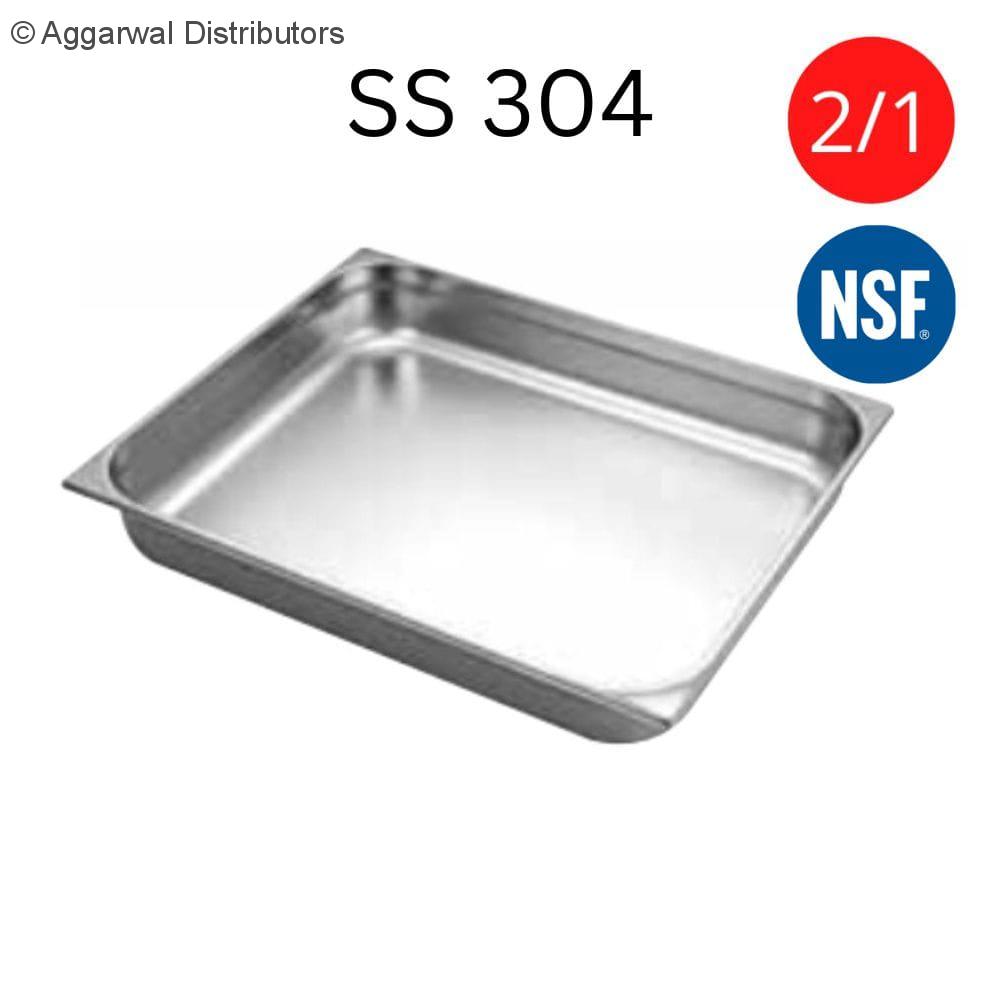 stainless steel 304 gn pan 2x1 size